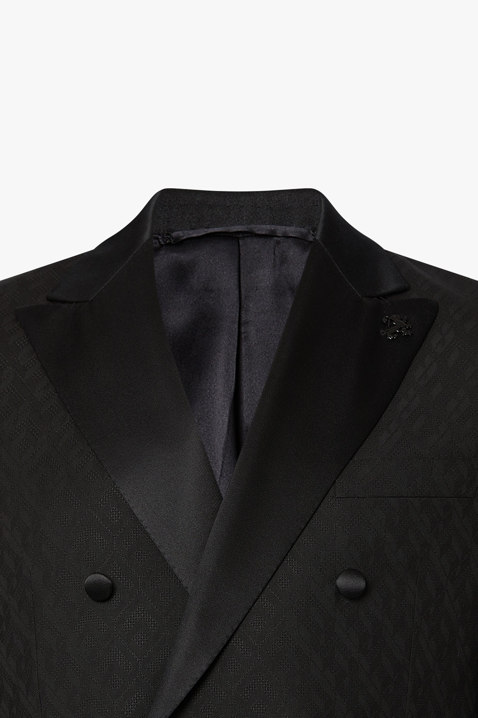 Costume tissé en laine et soie - Noir