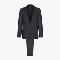 Costume à motif géométrique en laine - Gris & Noir