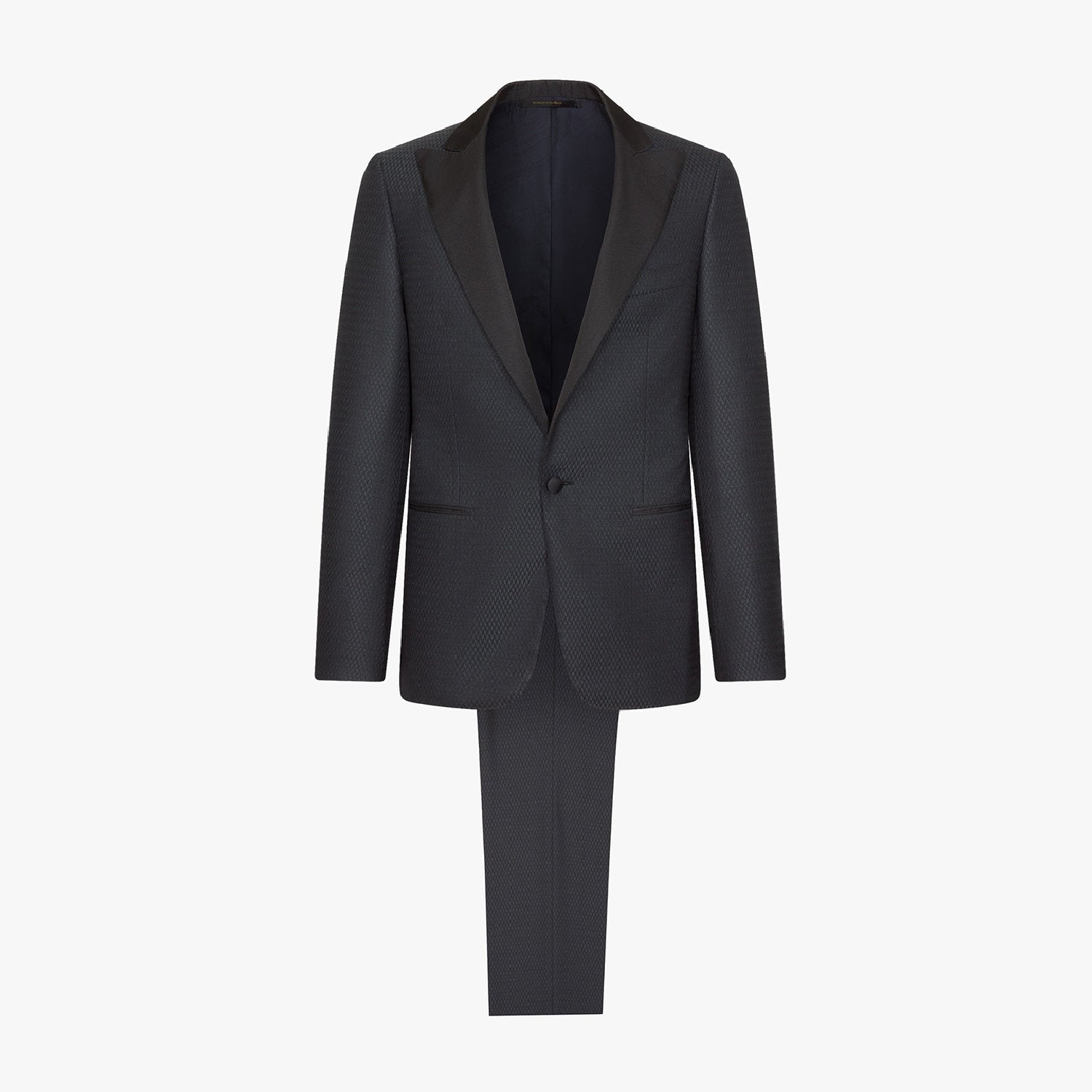 Costume à motif géométrique en laine - Gris & Noir
