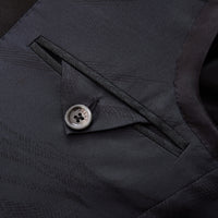 Costume à motif géométrique en laine - Gris & Noir