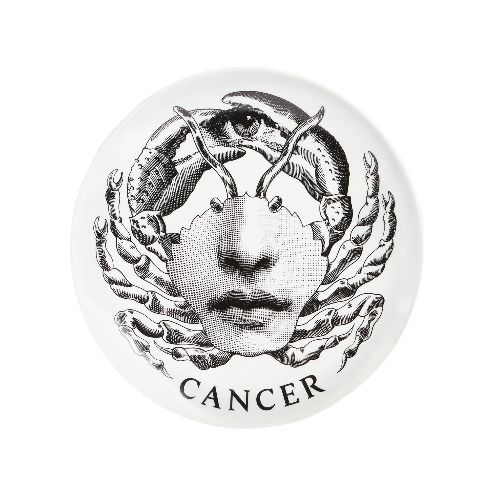 Tema e Variazioni n.351 porcelain plate - Black & White