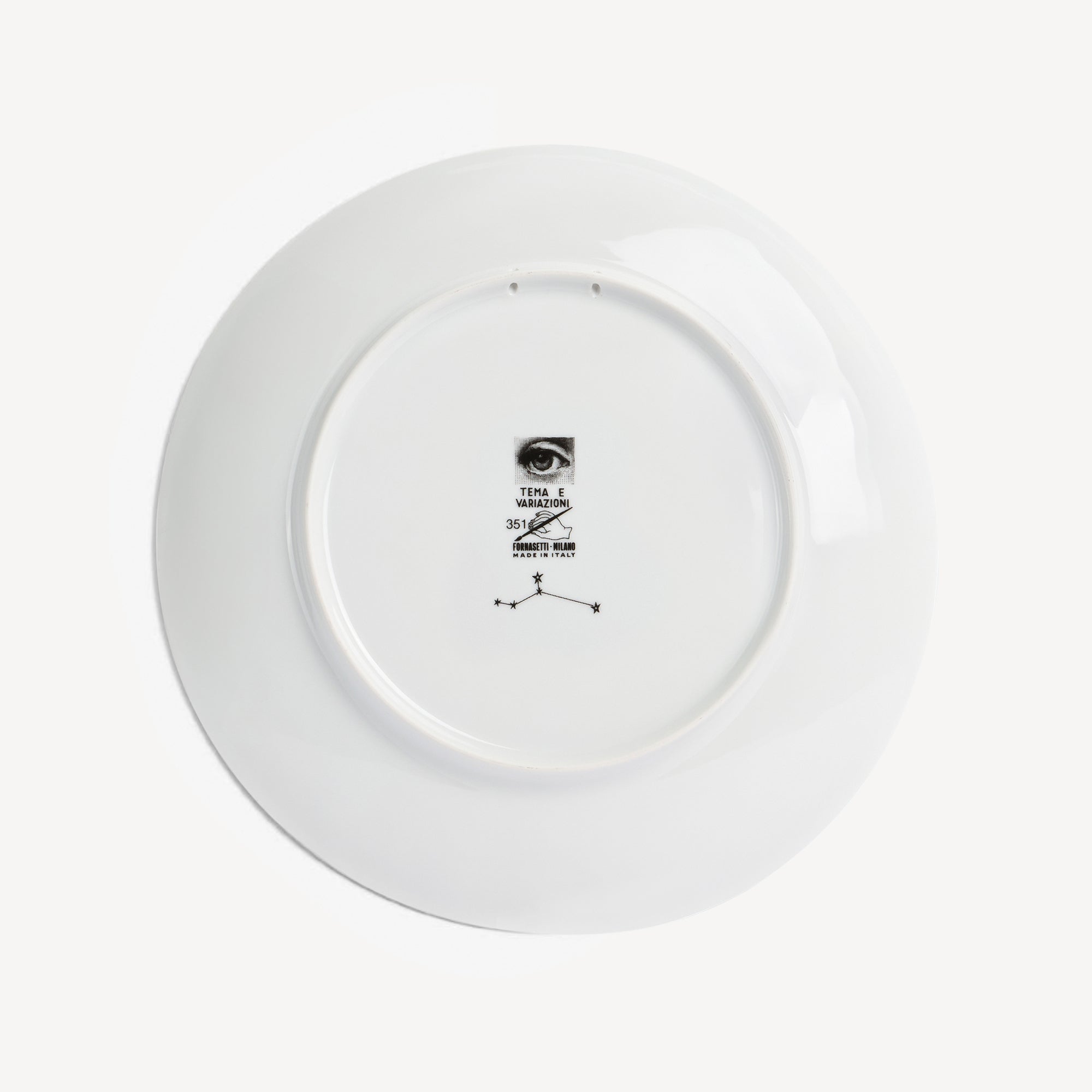 Tema e Variazioni n.351 porcelain plate - Black & White