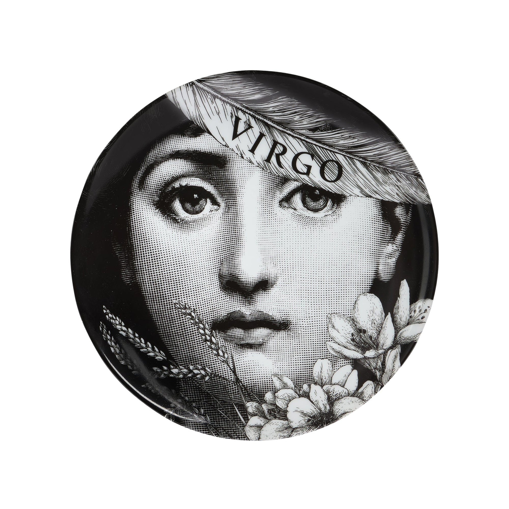 Tema e Variazioni n.353 porcelain plate - Black & White