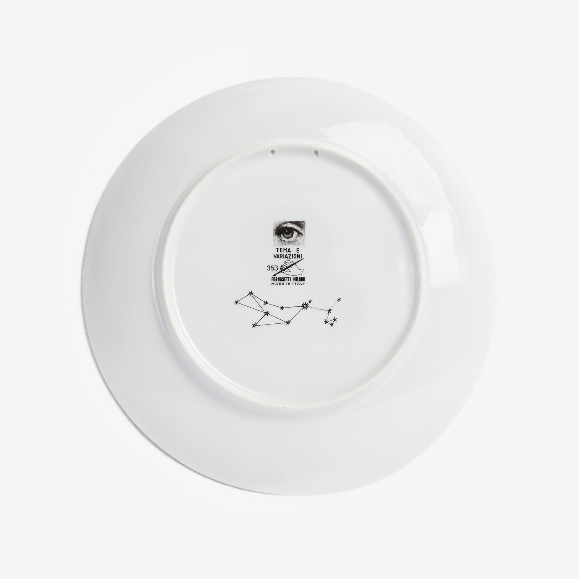 Tema e Variazioni n.353 porcelain plate - Black & White