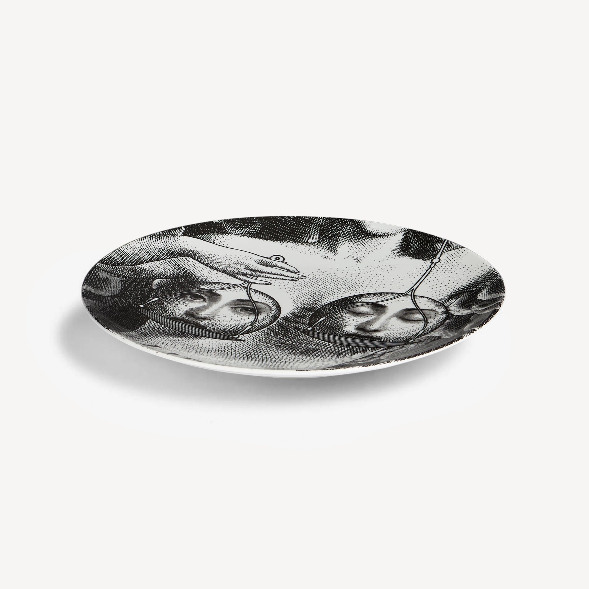 Tema e Variazioni n.354 porcelain plate - Black & White
