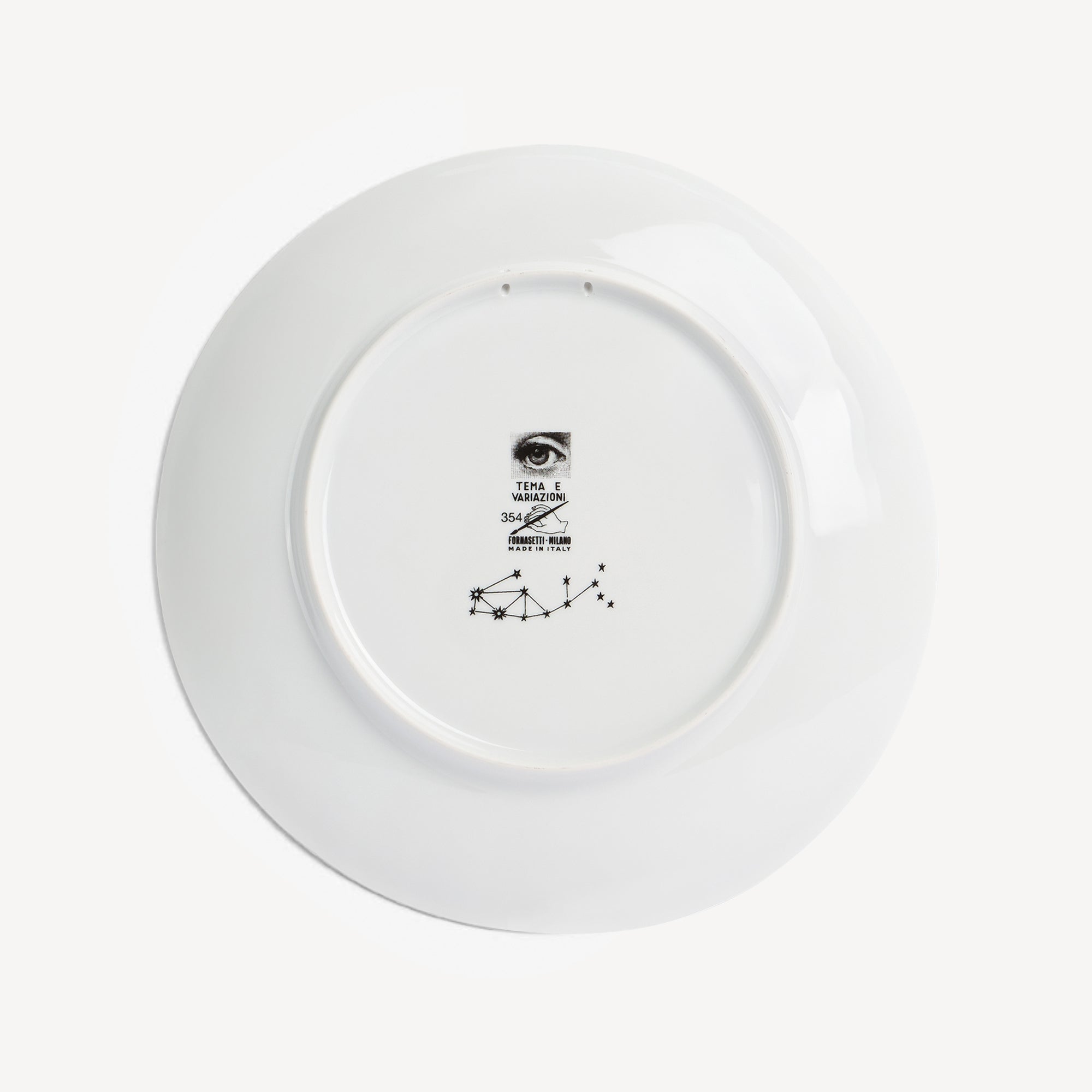 Tema e Variazioni n.354 porcelain plate - Black & White