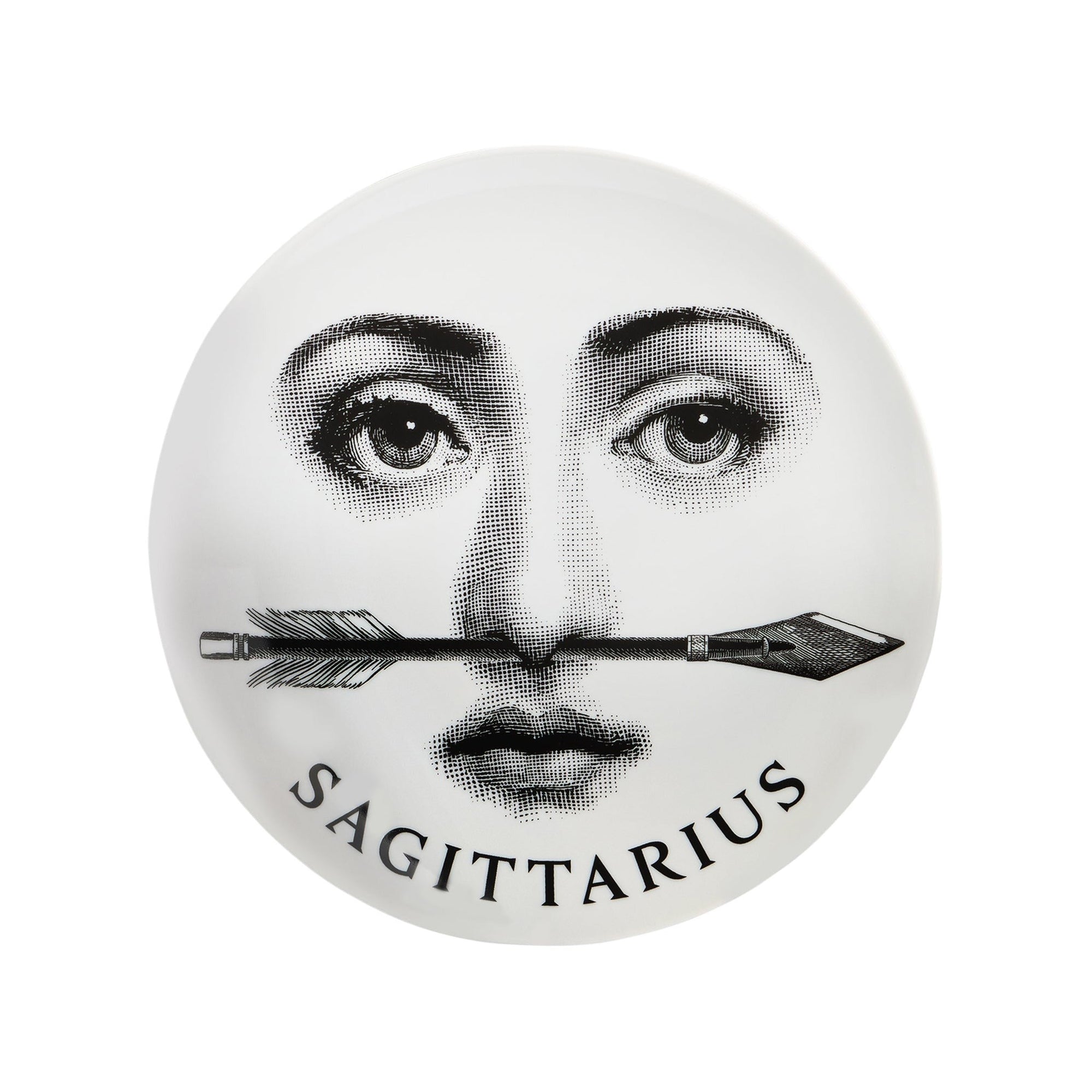 Tema e Variazioni n.356 porcelain plate - Black & White