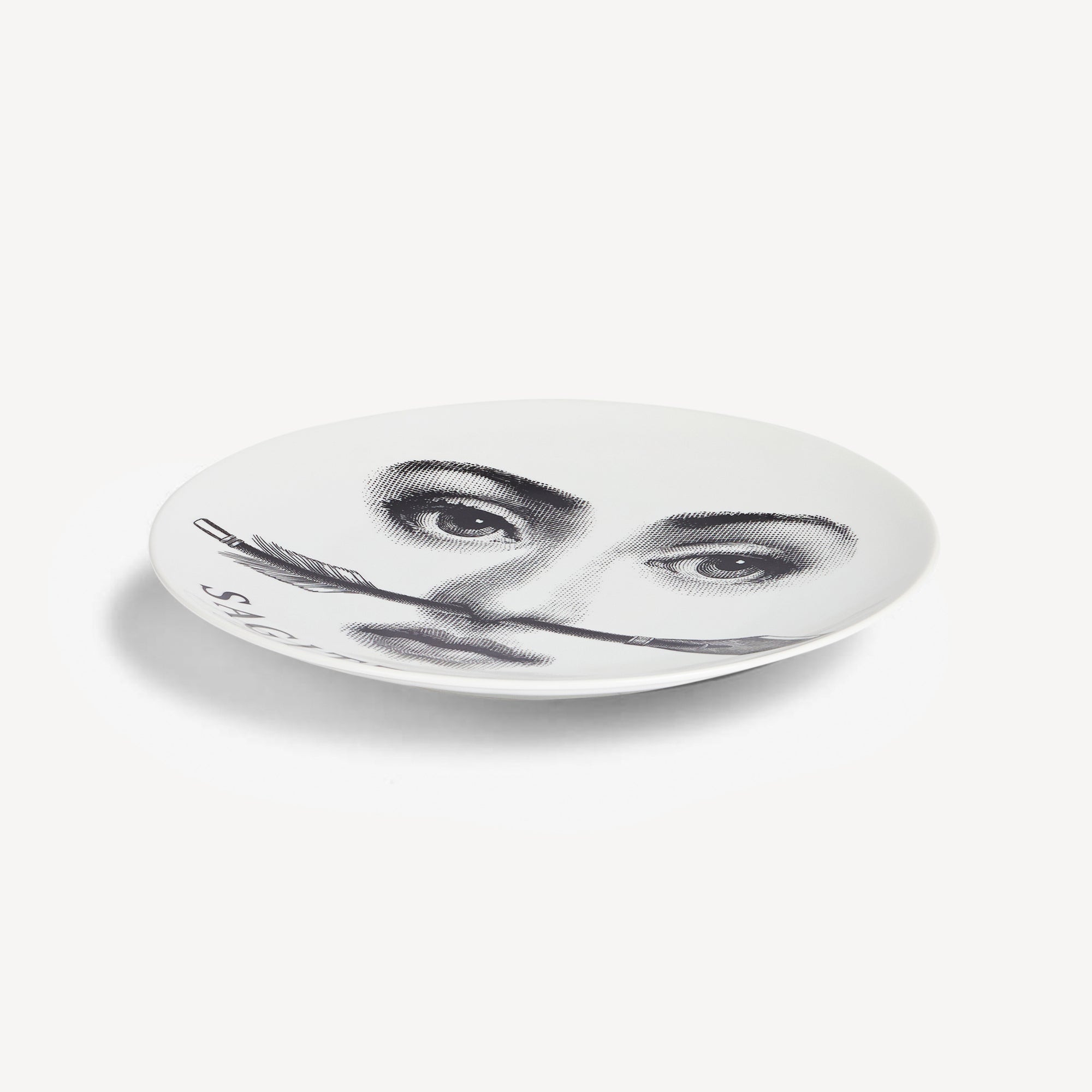 Tema e Variazioni n.356 porcelain plate - Black & White