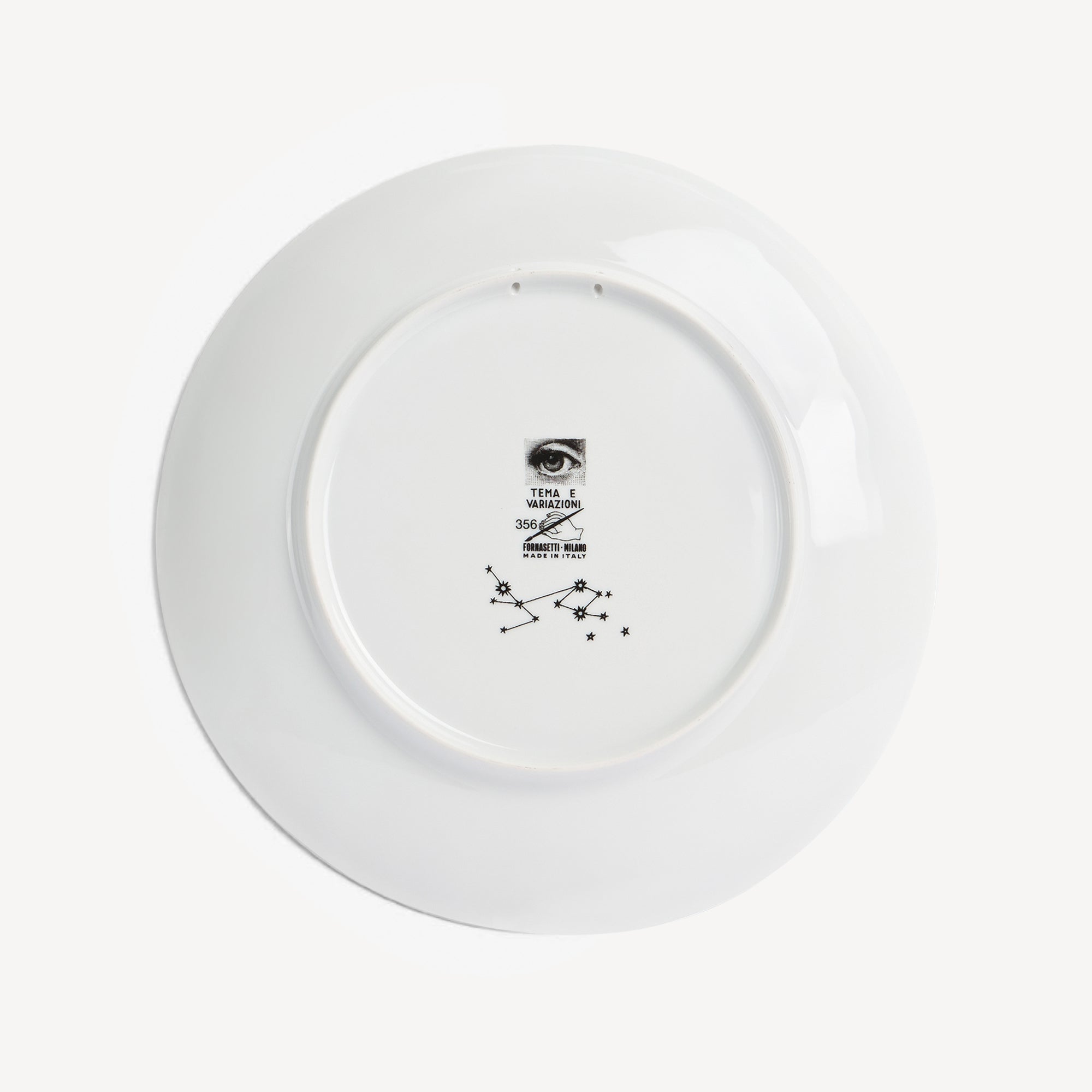 Tema e Variazioni n.356 porcelain plate - Black & White