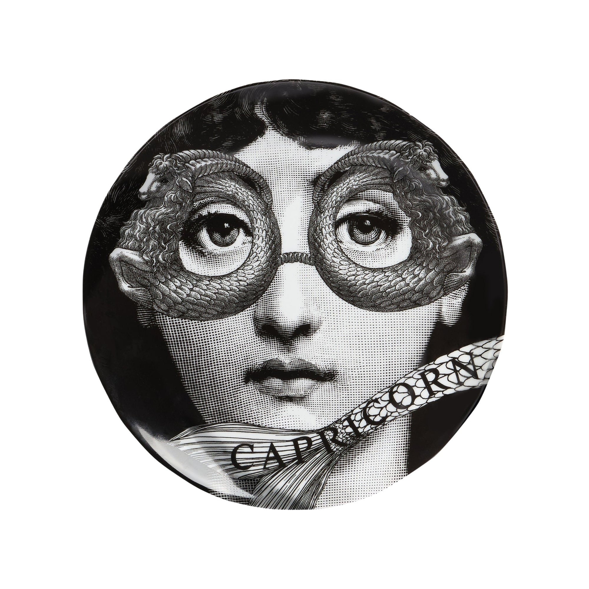 Tema e Variazioni n.357 porcelain plate - Black & White