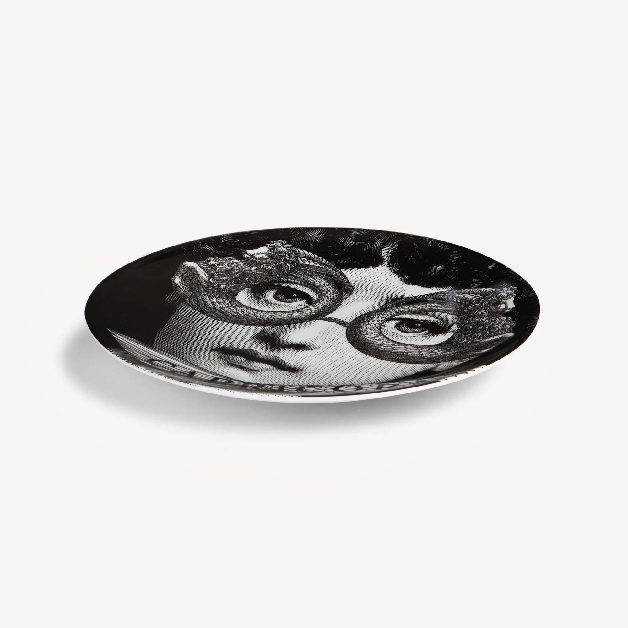 Tema e Variazioni n.357 porcelain plate - Black & White
