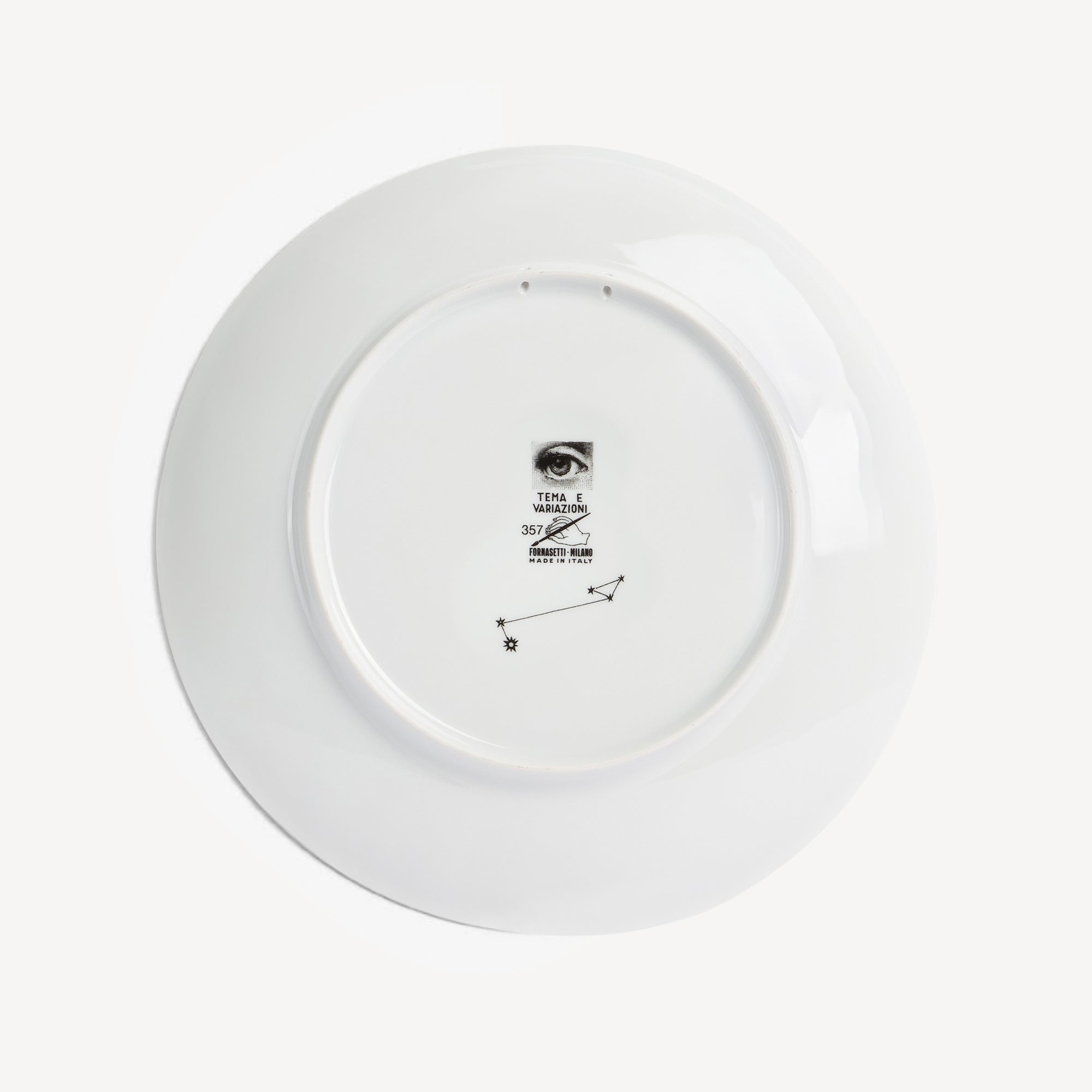 Tema e Variazioni n.357 porcelain plate - Black & White