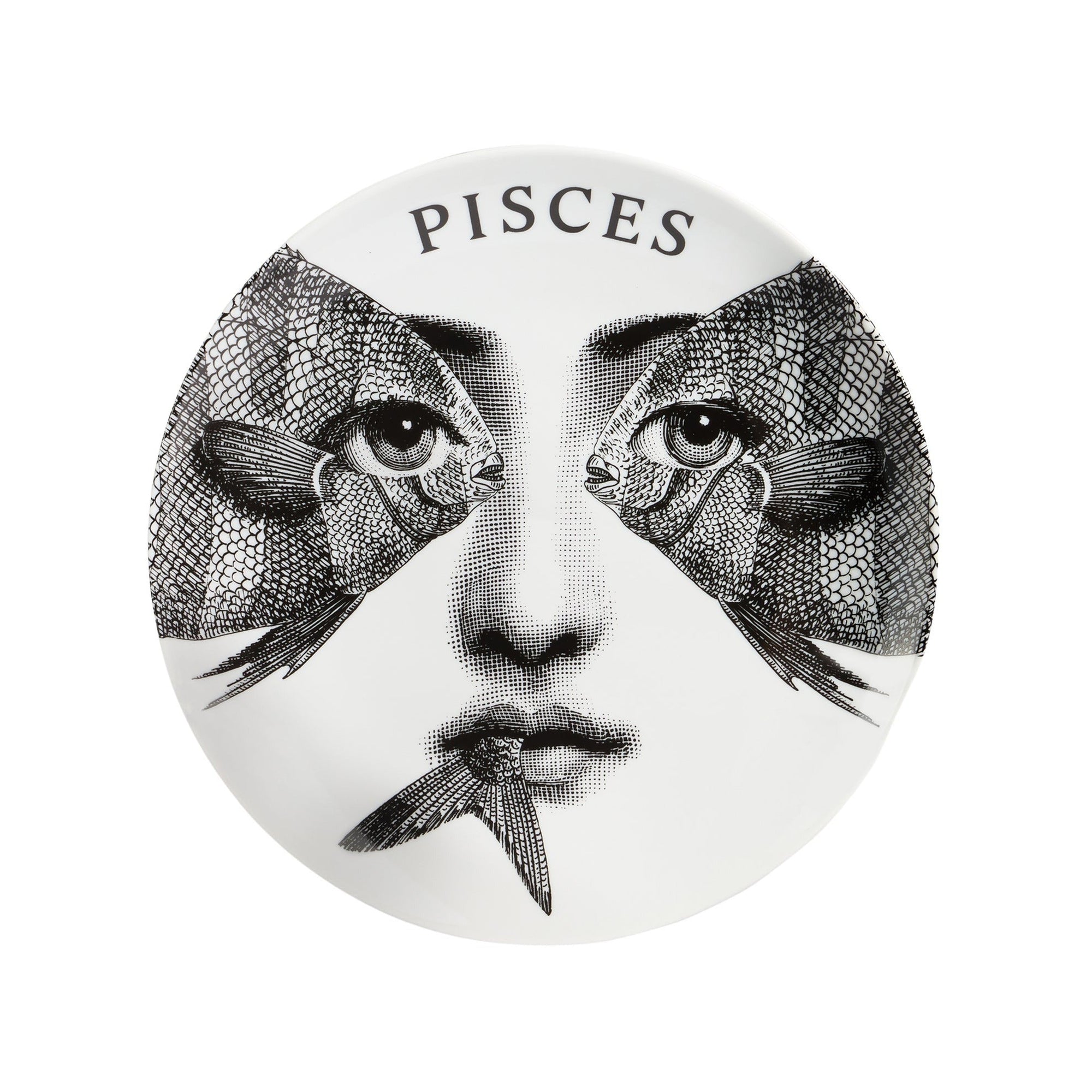 Tema e Variazioni n.359 porcelain plate - Black & White
