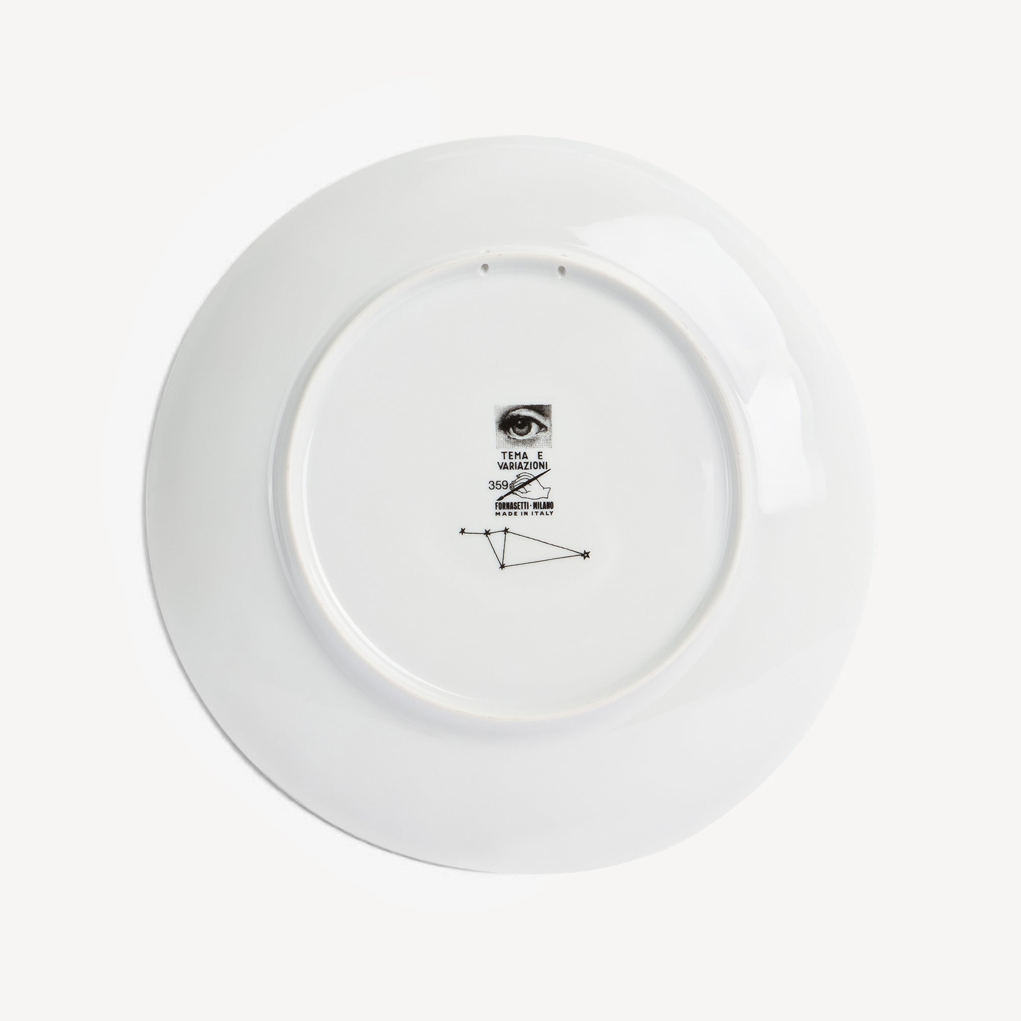 Tema e Variazioni n.359 porcelain plate - Black & White