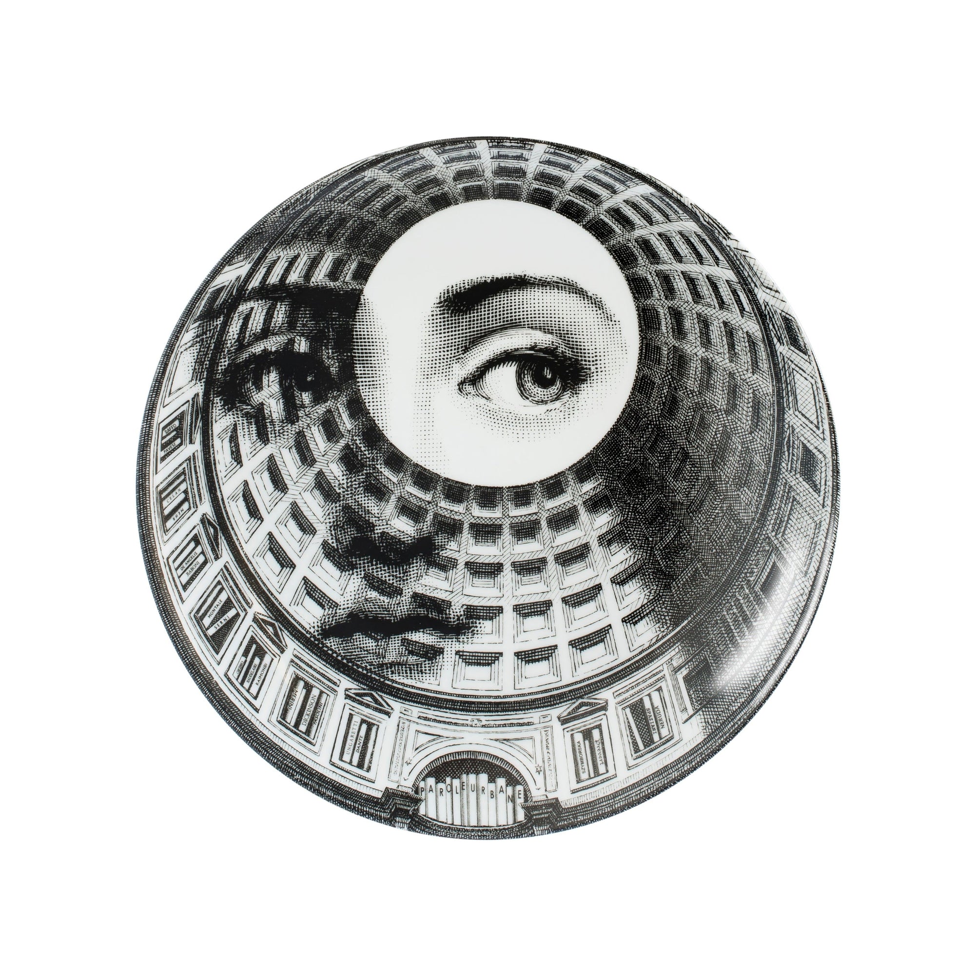 Tema e Variazioni n.380 porcelain plate - Black & White