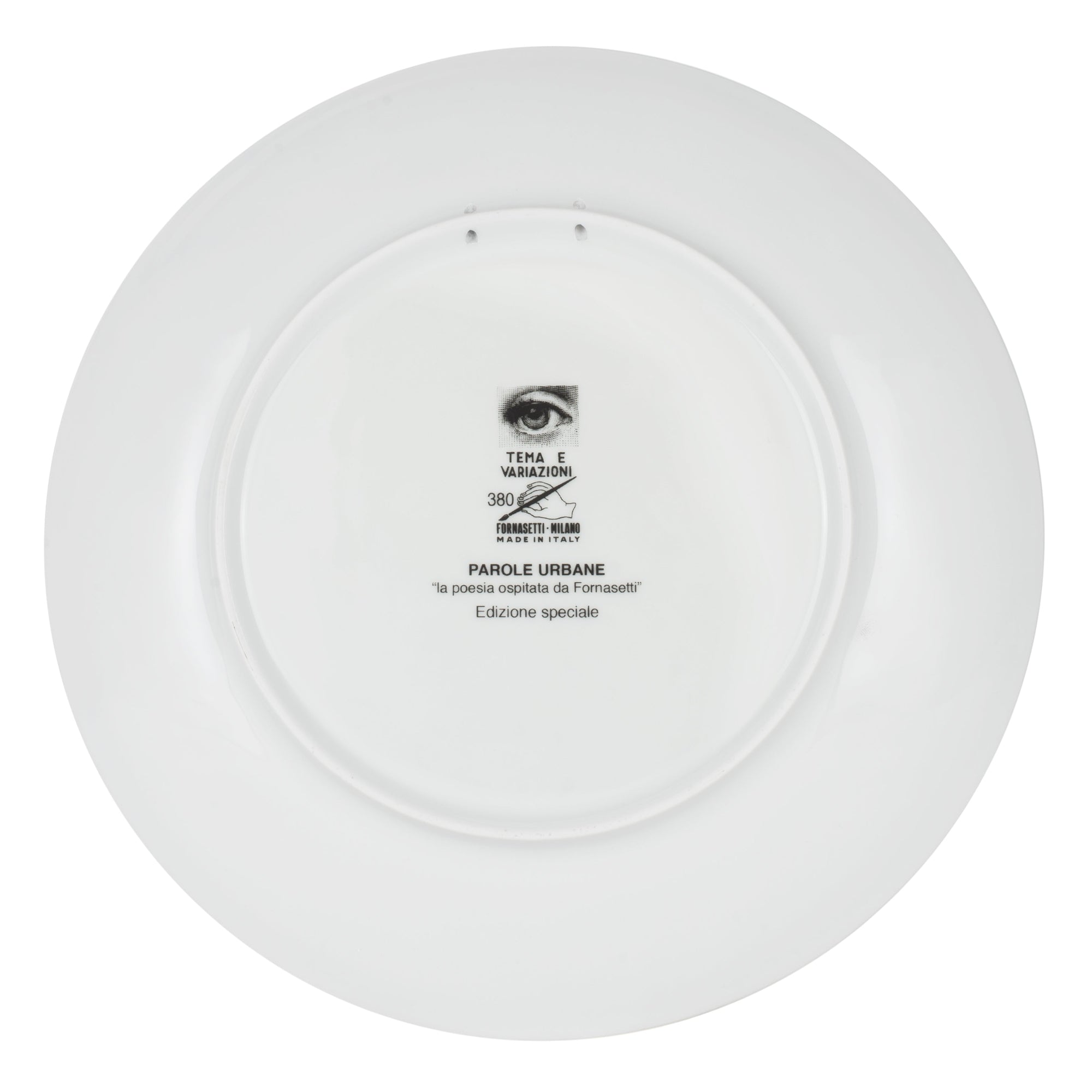 Tema e Variazioni n.380 porcelain plate - Black & White