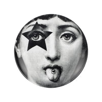 Tema e Variazioni n.381 porcelain plate - Black & White