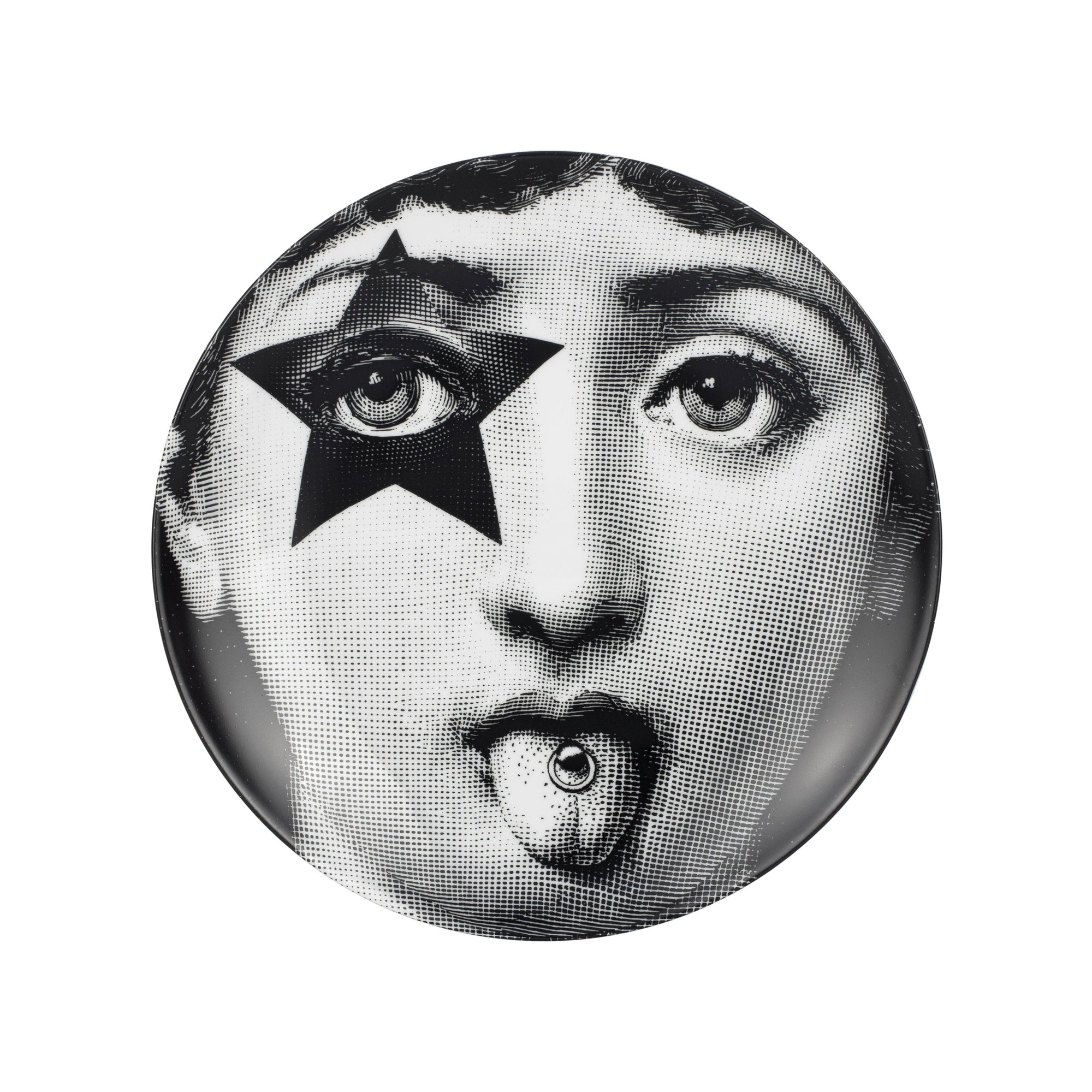 Tema e Variazioni n.381 porcelain plate - Black & White