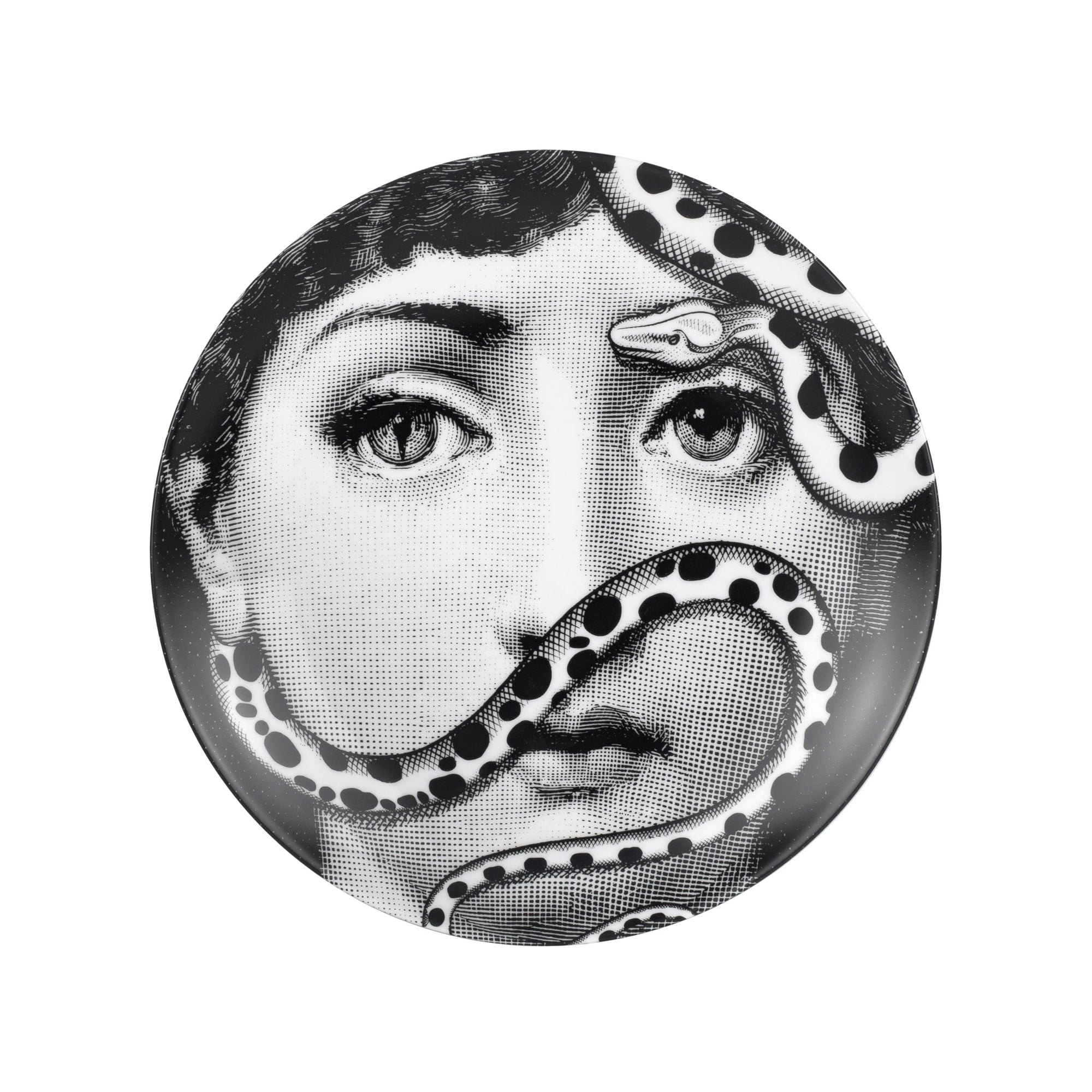 Tema e Variazioni n.383 porcelain plate - Black & White
