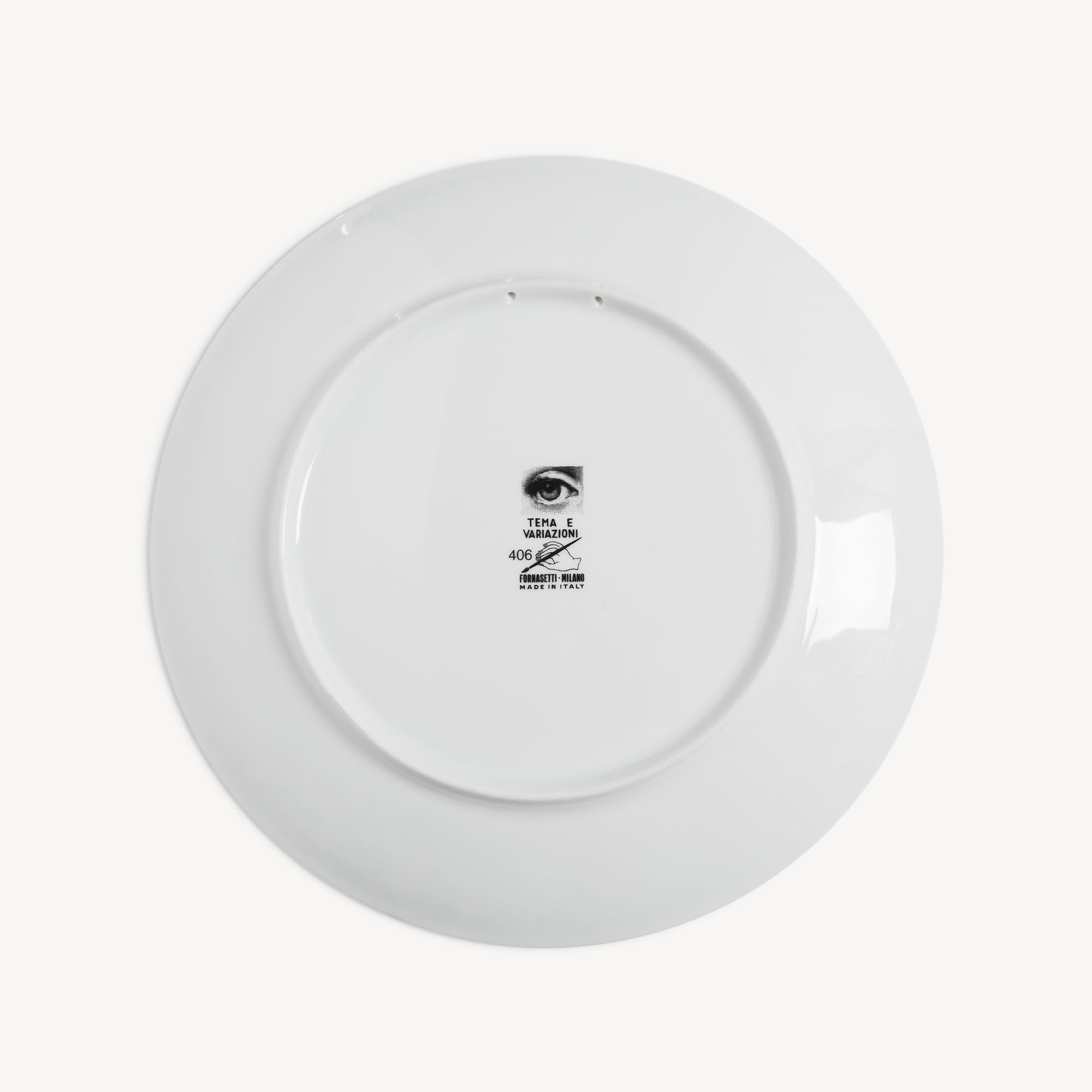 Assiette Tema e Variazioni n°406 en porcelaine - Blanc & Noir