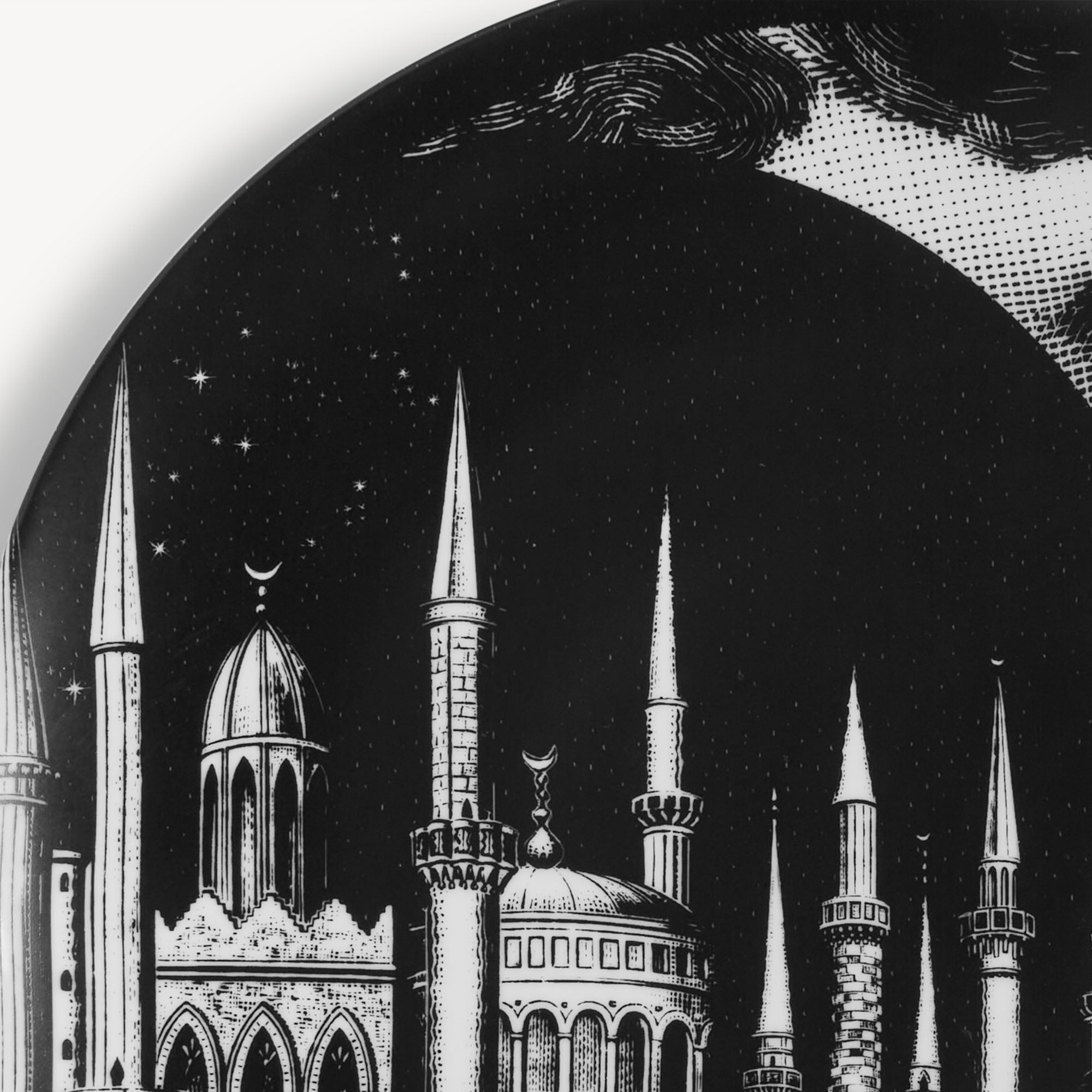 Assiette Tema e Variazioni n°406 en porcelaine - Blanc & Noir