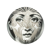 Assiette Tema e Variazioni n°9 en porcelaine - Gris & Noir & Blanc