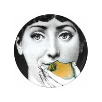 Tema e Variazioni n.360 porcelain plate - Gold & Black & White