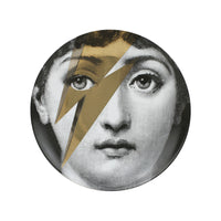 Tema e Variazioni n.375 porcelain plate - Gold & Black & White