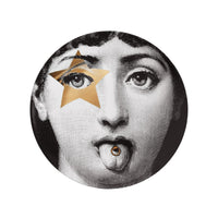 Tema e Variazioni n.381 porcelain plate - Gold & Black & White