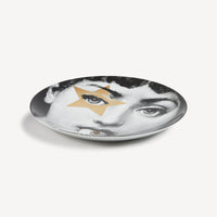 Tema e Variazioni n.381 porcelain plate - Gold & Black & White