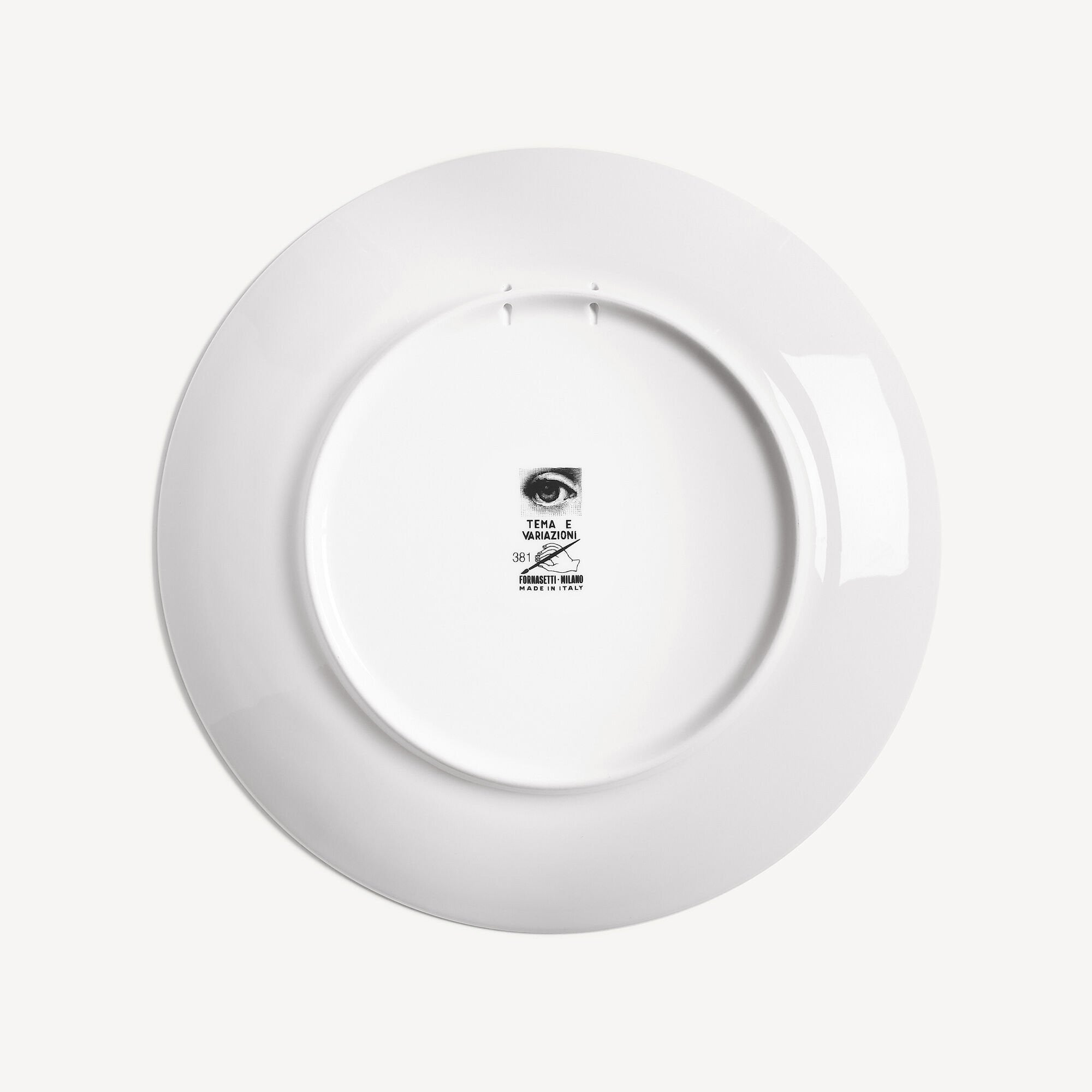 Tema e Variazioni n.381 porcelain plate - Gold & Black & White