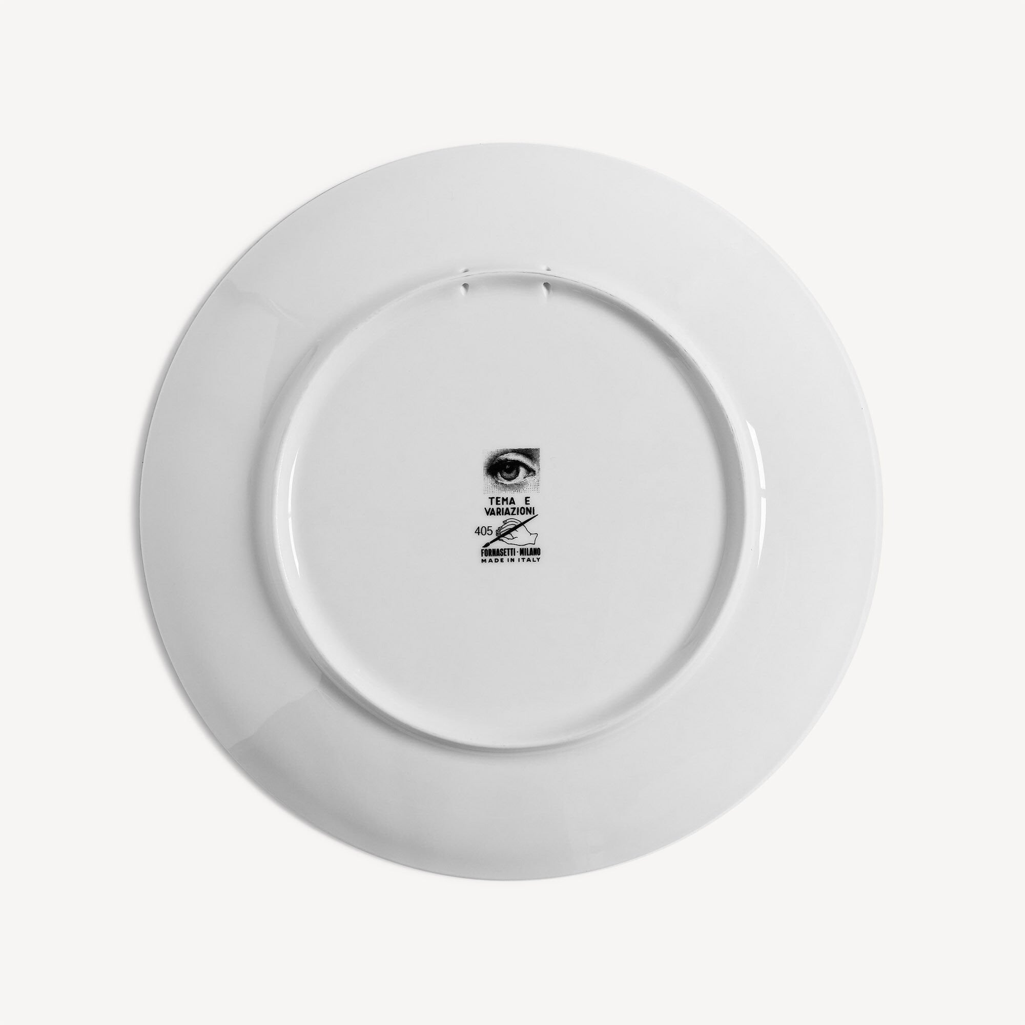 Assiette Tema e Variazioni n°405 en porcelaine - Or & Noir & Blanc