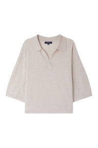 Polo Elton en laine - Blanc cassé