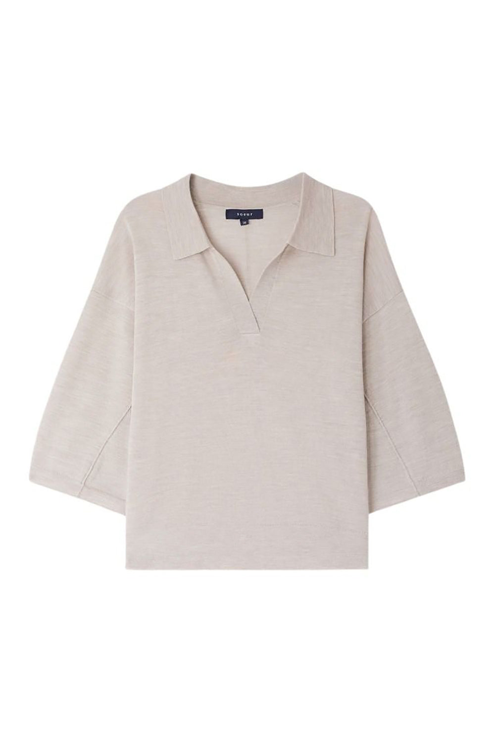 Polo Elton en laine - Blanc cassé
