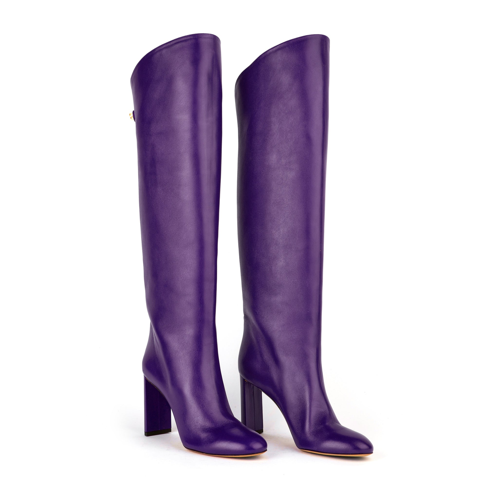 4qty DÉJÀ VU 420€ / Bottes Adriana 90 en cuir - Purple
