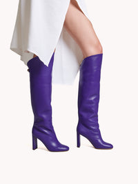 4qty DÉJÀ VU 420€ / Bottes Adriana 90 en cuir - Purple