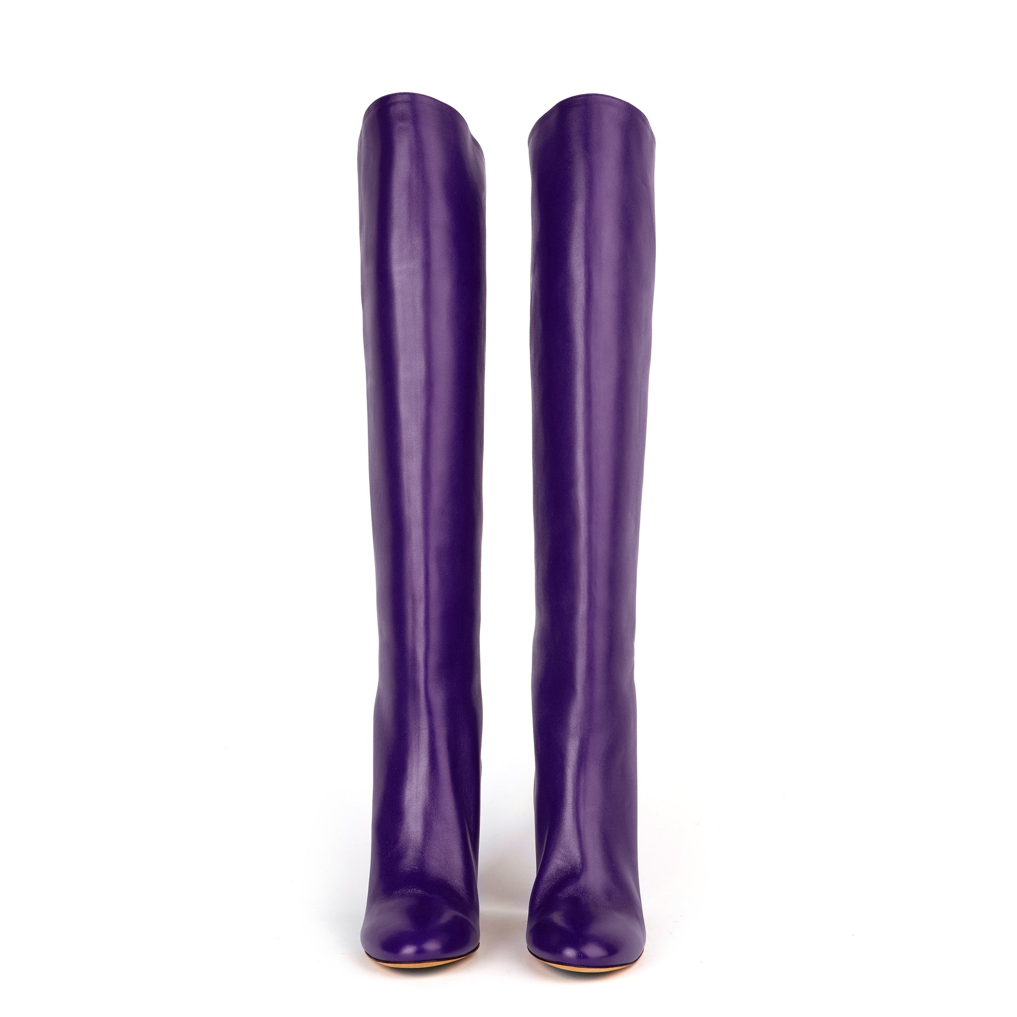4qty DÉJÀ VU 420€ / Bottes Adriana 90 en cuir - Purple
