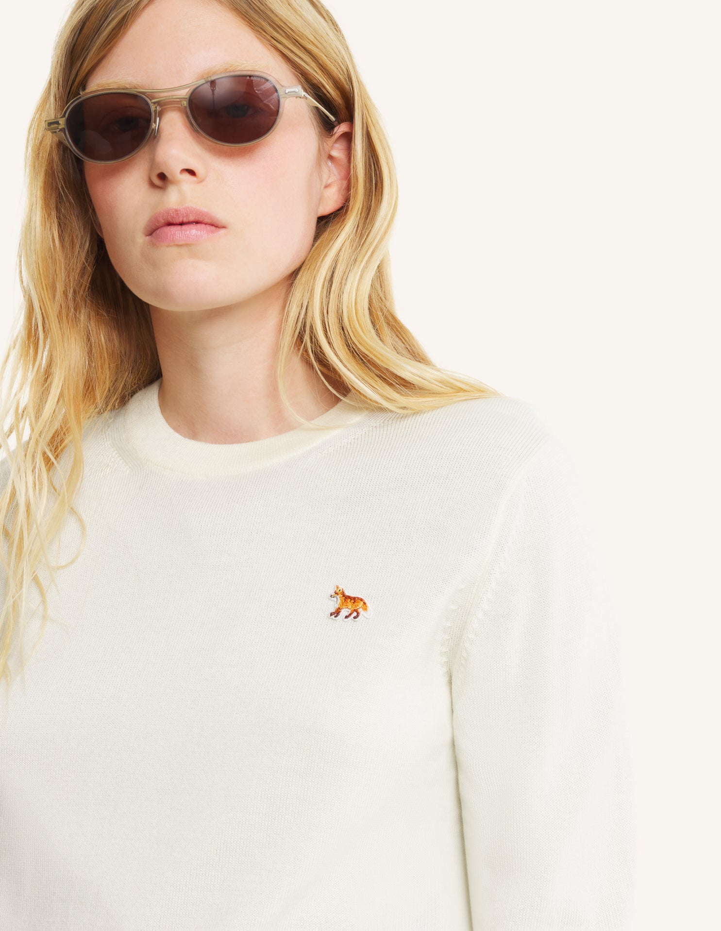 Baby Fox Merino Regular Jumper - Pure Ecru
