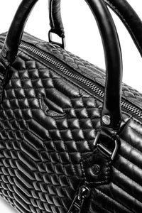 Sac Sunny Medium matelassé en cuir - Noir