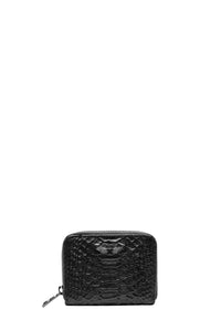 Mini porte-monnaie à logo " ZV" Savage en cuir - Noir