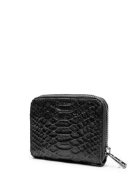 Mini porte-monnaie à logo " ZV" Savage en cuir - Noir