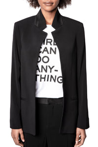 ZHORS LIGNE NOIR VOLLY CREPE VESTE PERMANENT