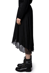 Jupe Joslin Jac Guitar en soie - Noir