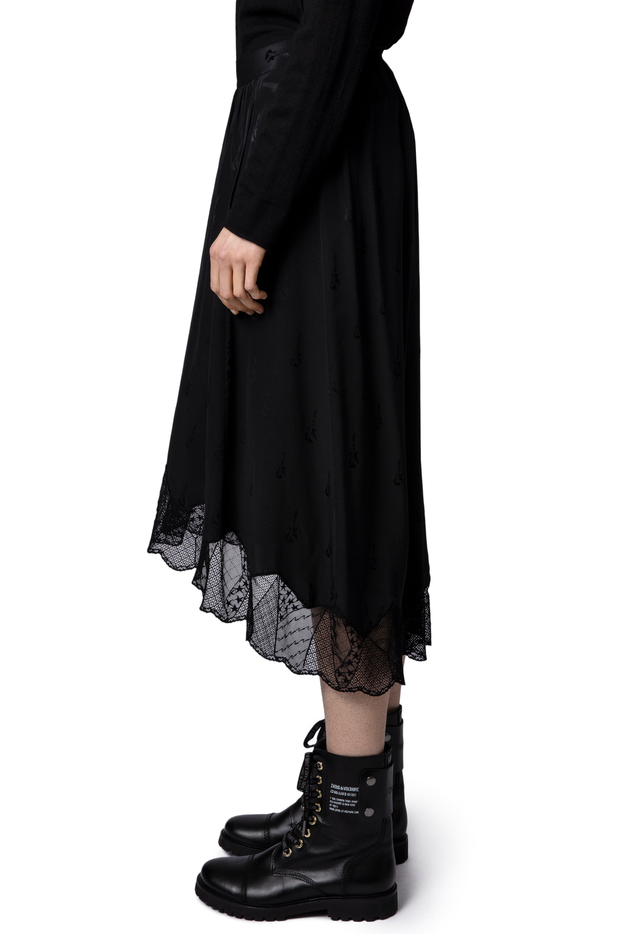 Jupe Joslin Jac Guitar en soie - Noir