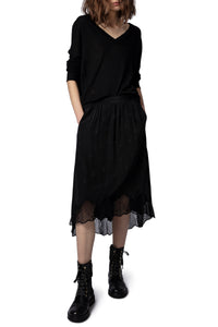 Jupe Joslin Jac Guitar en soie - Noir