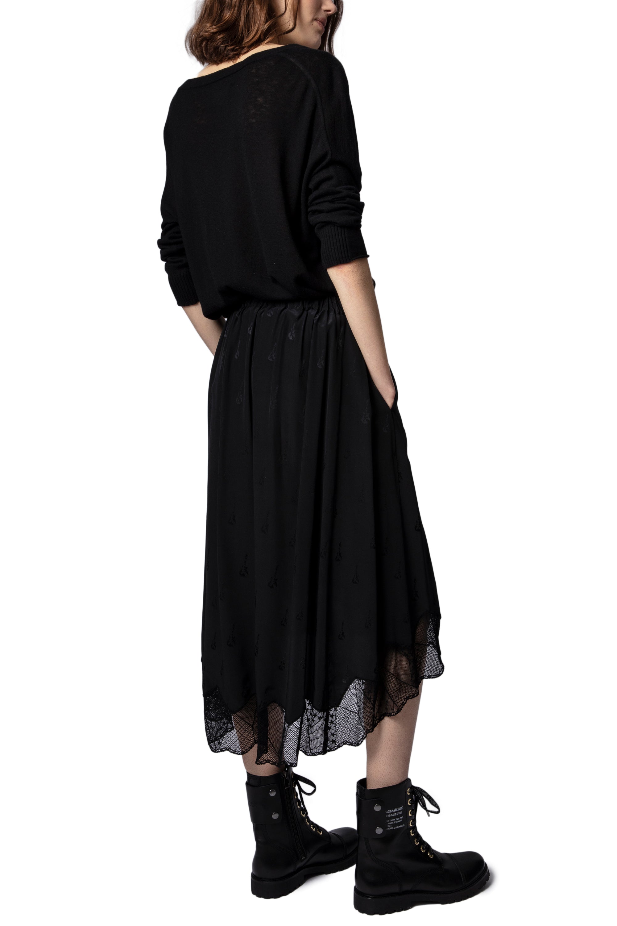 Jupe Joslin Jac Guitar en soie - Noir