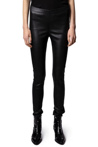 Legging Pharel en cuir - Noir