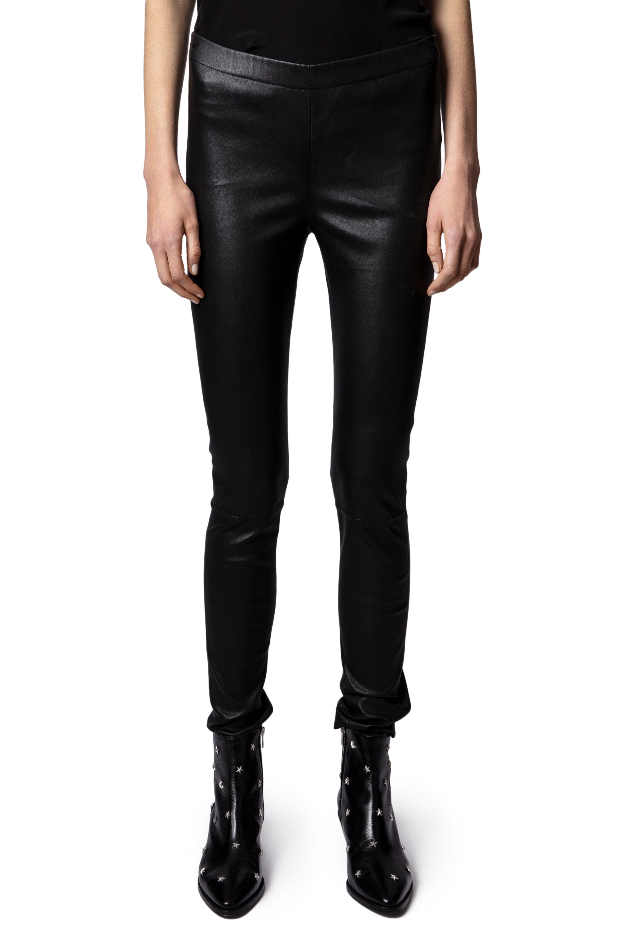 Legging Pharel en cuir - Noir