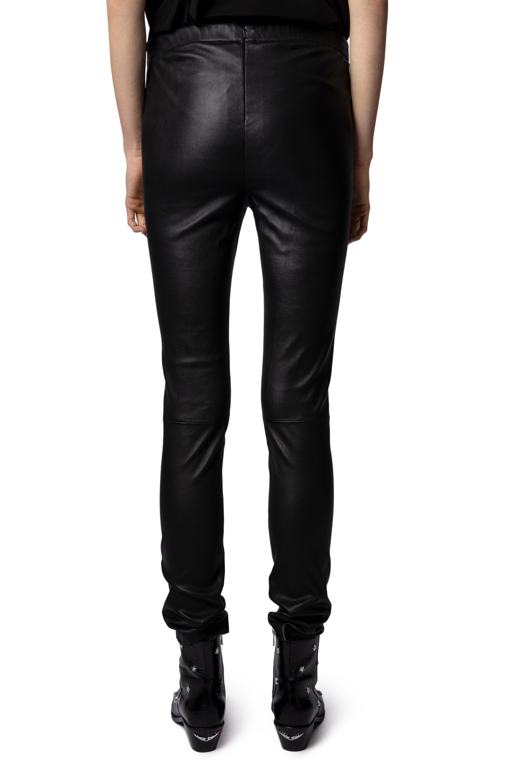 Legging Pharel en cuir - Noir