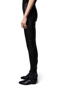 Legging Pharel en cuir - Noir
